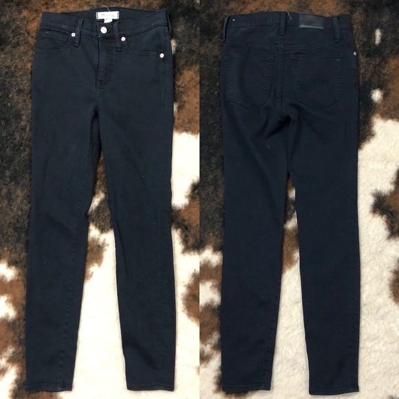 Madewell 9” Mid Rise Skinny Jeans Solid Black 25 - Picture 4 of 8